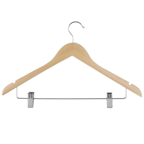 Colgador de ropa con clips madera