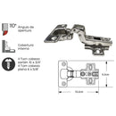 Bisagra reten curva 35mm 110o con tornillos