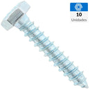 Tornillo Tirafondo Cabeza Hexagonal Madera 1-1/2 P. 1/4 P. 1