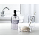 Pack 3 dispensador+vaso+jabonera transparente