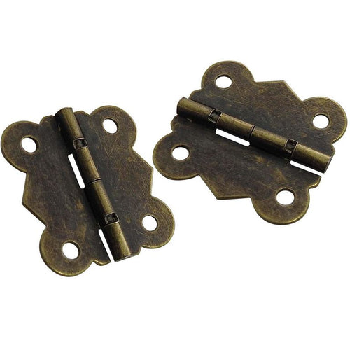Bisagra decorativa borde redondeado 25 x 30 mm bronce antiguo 2 unid