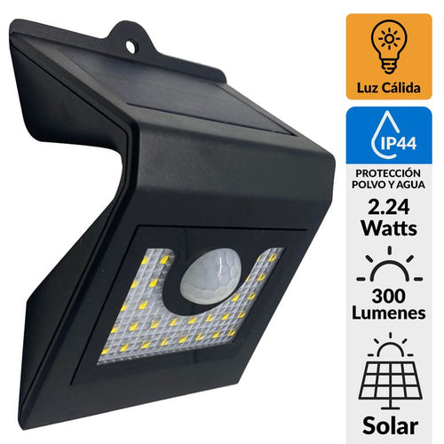Aplique Exterior Sensor Movimiento 2.24 W 300 Lm Luz Calida