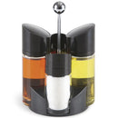Set de Aceitera Vinagrera Salero Con Rack 5 Piezas