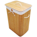 Canasto Para Ropa Rectangular Bambu 30X60X40 Cm 80 L Natural