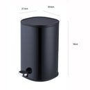 Basurero Cilindro 5 Litros Metal Negro