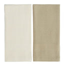 Set 2 Panos de Cocina Rectangular 40x60 cm Waffle Taupe/Blanco
