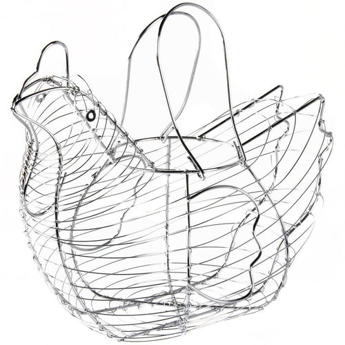 Gallinero Decorativo Cromado Gris para 6-12 Huevos