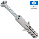 Tarugo con tornillo 8 mm 8 unidades