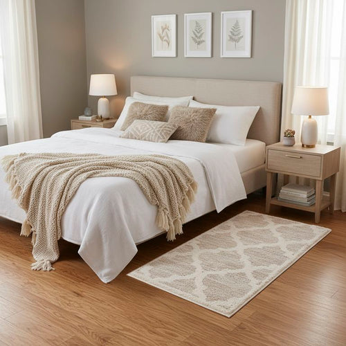 Alfombra Ivora Shaggy 60x110 cm Polipropileno Beige