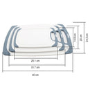 Set 3 Tablas De Cortar De Plastico 24.3X40 Cm Blanco/Azul