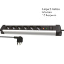Alargador Profesional Shuko 10/16A 6 Toma(S) 2 M Blanco/Negr
