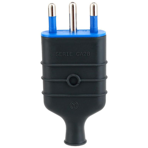 Enchufe Macho Volante 2P+T 16 A Negro