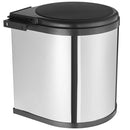 Basurero Colgante 14 Litros Metal Plateado