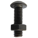 Perno cabeza boton M2 x 12 mm c/tuerca pavonado negro 4u