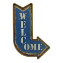 Letrero Led Flecha Welcome Azul 61x5.5 cm