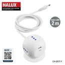Alargador Esfera + 2 Usb 3 Toma(S) 2 M Blanco