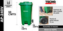 Contenedor De Basura Verde Con Tapa Y Pedal 240 L