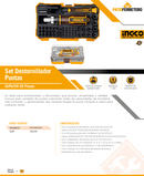 SET DESTORNILLADOR PUNTAS INDUSTRIAL SL/PH/T/H 55 PIEZAS INGCO HKSDB0558