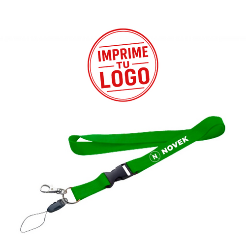 Lanyard Premium Texturado (Verde, Impresion Un Color)