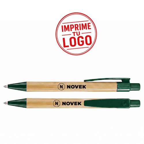Boligrafo Bamboo Sustenta (Verde, Impresion Un Color)