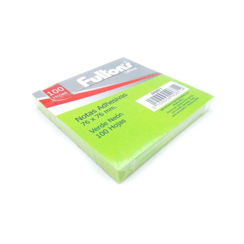 Nota Adhesiva 654 Verde Neon 76X76 Mm 1 Un 100 Hojas