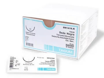 DM 3 SEDA NEGRA TRENZ 3/0 HR 25 - 75 CM - CAJA X 36 UN