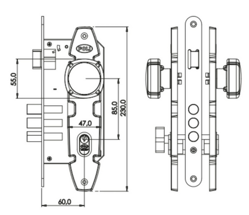 Cerradura Embutida Nordica B60 Pomo Oficina