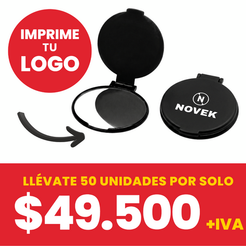 Espejo Economico De Bolsillo ( Negro, Impresion Full Color)