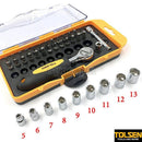 Dados y Puntas 1/4" Juego 38 Piezas