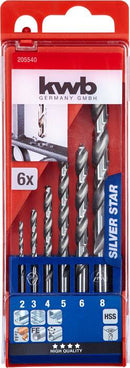 Set de Brocas Acero Rápido Metal Silver 6 un.