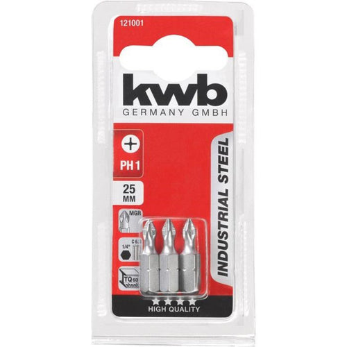 Puntas Phillips Industrial PH2x25mm 3 un.
