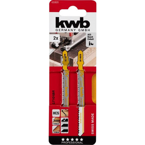 Hojas de sierra caladora para madera diente inverso T101BR (Diente 2mm) 2un. 