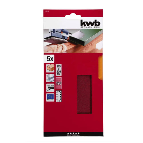 Lija velcro 115x230mm 5un. Grano 120 