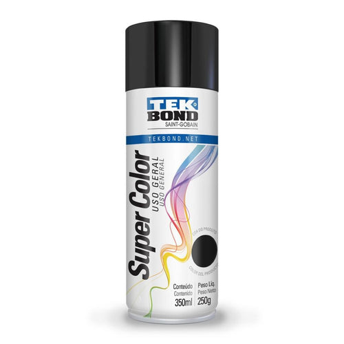 Pintura Acrilica Aerosol 350ml Uso General Negro Brillante