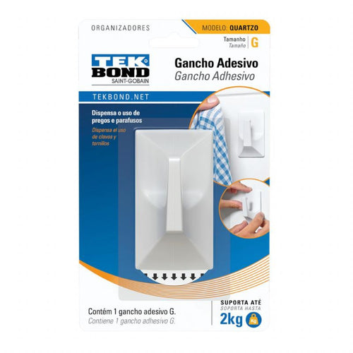 Ganchos Adhesivos Plástico Cuarzo Blanco G - 2kg 1un. 