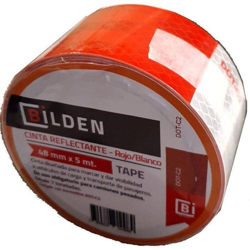 Cinta Refractante 48mm x 5mts Rojo/Blanco 