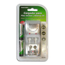 Cargador de Pilas y 2 Pilas Recargables AA 2500mAh
