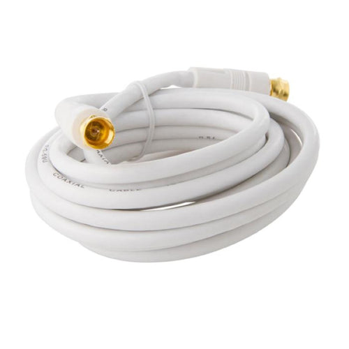 Cable Coaxial para TV atornillable Blanco 3mts