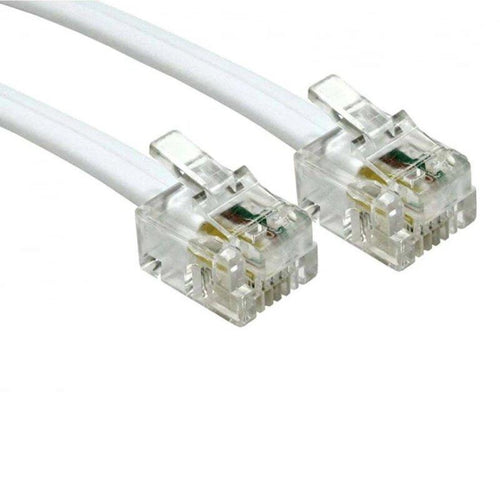 Cable para teléfono plano 5mts Blanco 