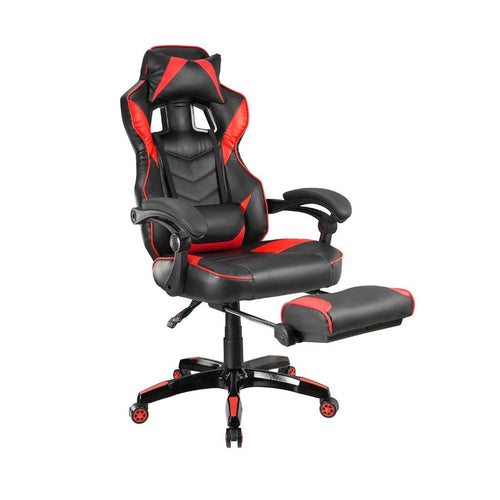 Silla Gamer Ergonómica Con Reposapiés Negro/Rojo 