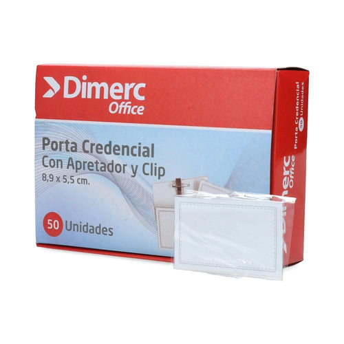 Porta Credencial Con Apretador Y Clip 8.9x5.5 Cm 50 Un