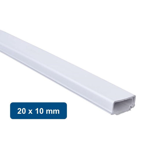 Canaleta Plástica Blanca PVC 20x10mm 2mts 