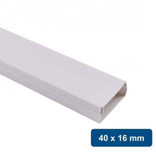 Canaleta Plástica Blanca PVC 40x16mm 2mts 