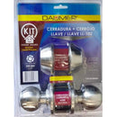 Set Cerradura Acceso Pomo + Cerrojo Llave/Llave LL102 Acero Inoxidable