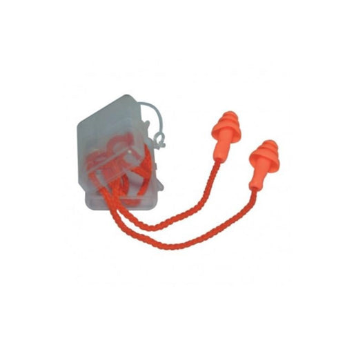 Tapon de oido silicona con cordón  Caja Plástica