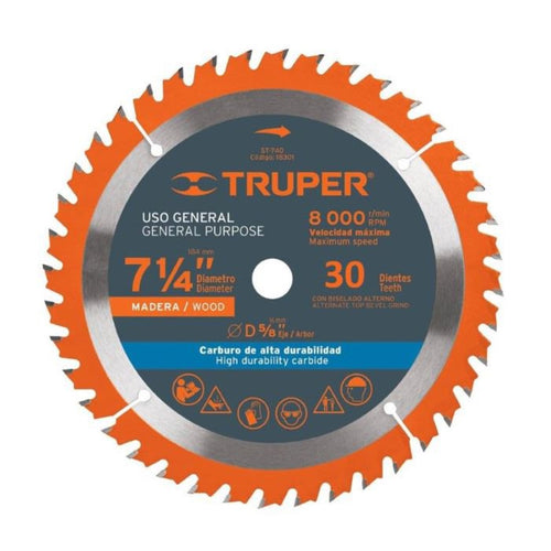 Disco Sierra Circular 30D 185mm/7.1/4"