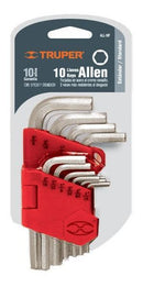 Juego Llaves Allen en Pulgadas 10un. Cortas 1/16" a 3/8"