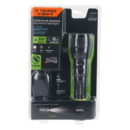 Linterna Recargable LED Cree Litio 300lm 