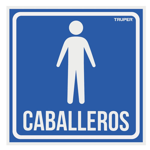 Letrero "Caballeros" 19x19cms 