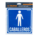 Letrero "Caballeros" 19x19cms 